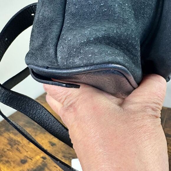 Gucci Bamboo Vintage Suede Backpack Navy Blue - Picture 11 of 16